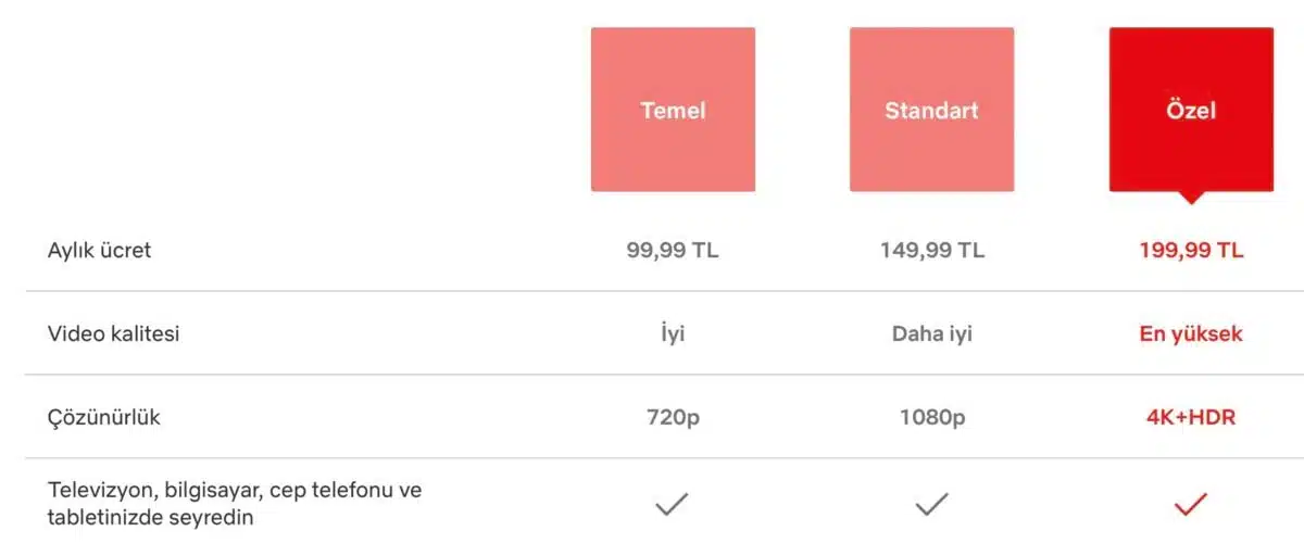 Netflix Fiyatları